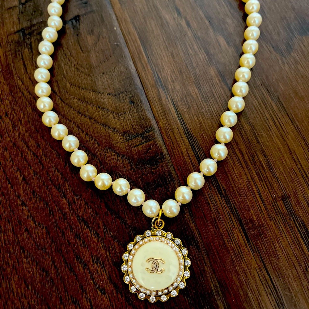 Vintage Chanel button necklace